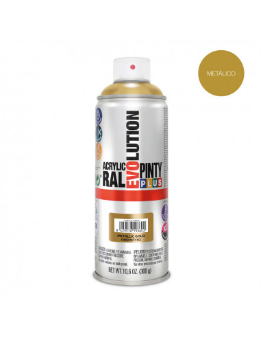 peinture en aérosol pintyplus evolution metallic paint 520cc or mt192