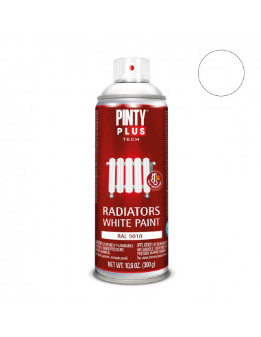Peinture en aérosol pintyplus tech blanc radiateus ral 9010 spray 520cc