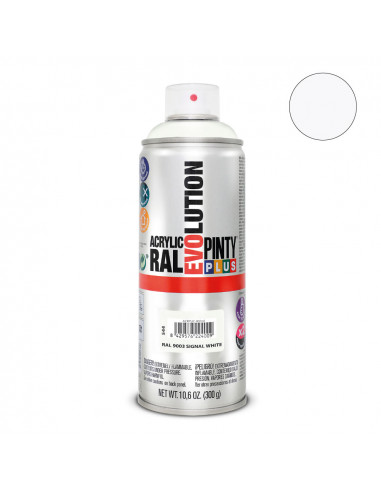 Peinture en aérosol pintyplus evolution 520cc ral 9003 blanc de sécurité
