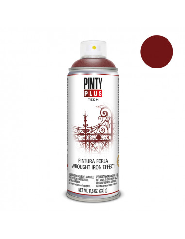 Peinture en aérosol pintyplus tech effet fer forgé 520cc rouge fj825