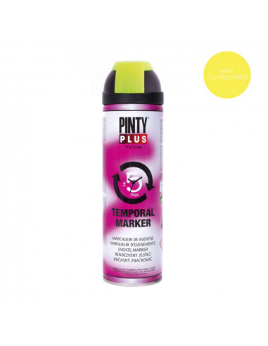 Peinture en aérosol pintyplus tech marqueur d'evénements 650cc jaune t146