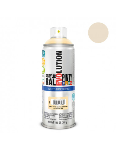 Peinture en aérosol pintyplus evolution water-based 520cc ral 1015 ivoire clair
