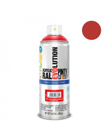 Peinture en aérosol pintyplus evolution water-based 520cc ral 3000 rouge feu