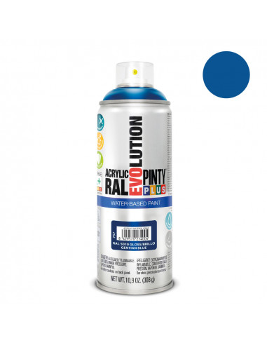 Peinture en aérosol pintyplus evolution water-based 520cc ral 5010 bleu gentiane