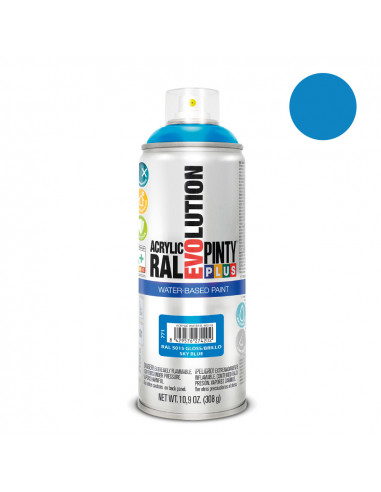 Peinture en aérosol pintyplus evolution water-based 520cc ral 5015 bleu ciel