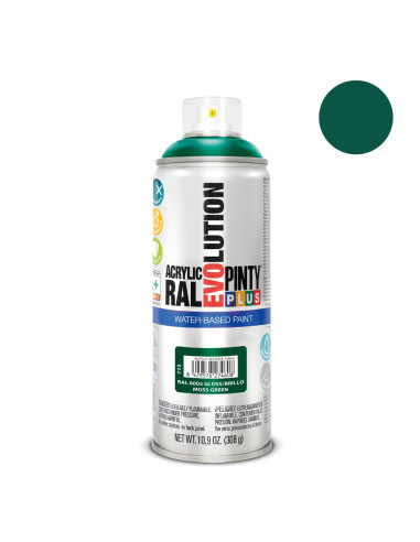 Peinture en aérosol pintyplus evolution water-based 520cc ral 6005 vert mousse