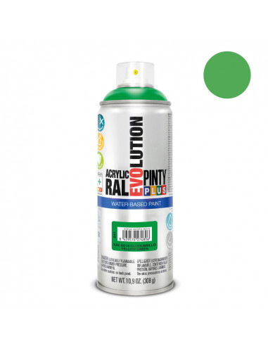 Peinture en aérosol pintyplus evolution water-based 520cc ral 6018 vert jaune