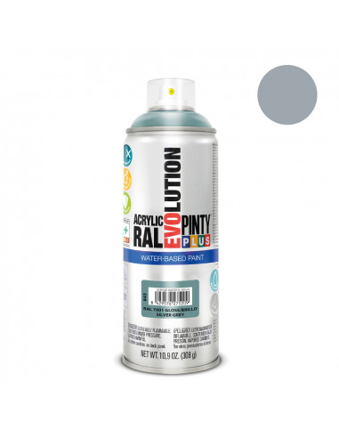 Peinture en aérosol pintyplus evolution water-based 520cc ral 7001 gris argent
