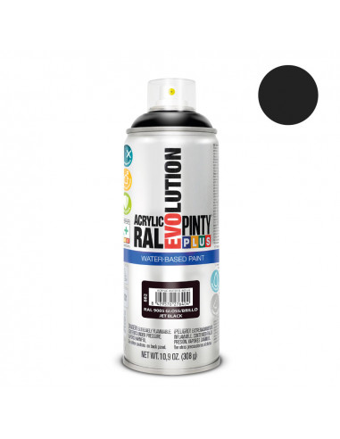 Peinture en aérosol pintyplus evolution water-based 520cc ral 9005 noir foncé
