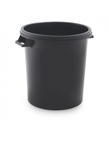 Poubelle couleur noire 50 litres sans couvercle sp berner