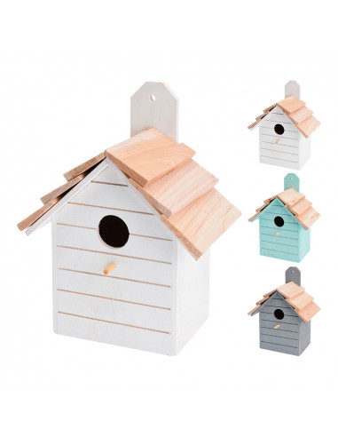 Maison d'oiseau taille 16 x 22 x 11cm couleurs assorties