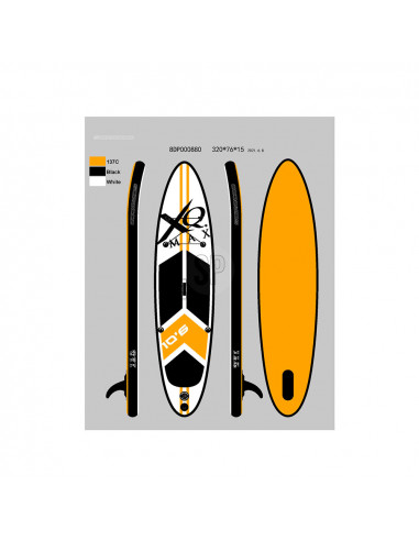 Paddle surf narajna planche gonflable avec aviron, gonfleur et sac 320x76x15cm