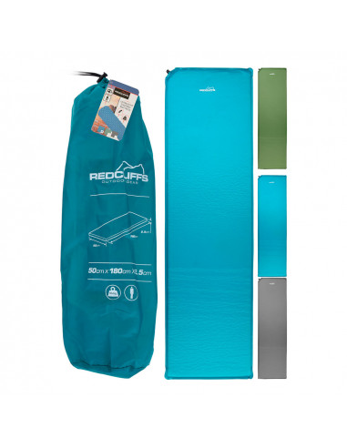 Matelas auto-gonflable 50x180x2.5cm avec sac de transport inclus. couleurs assorties