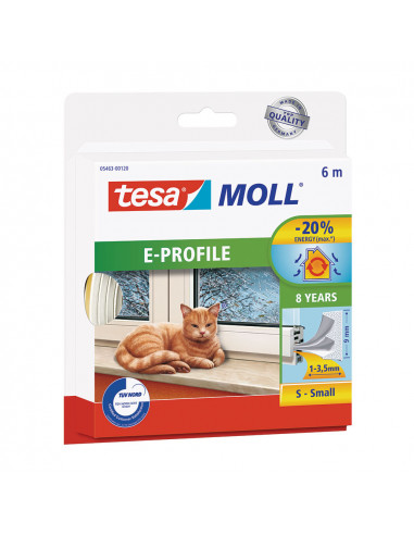 Bourrelet caoutchouc e profil 6m x 9mm blanc tesa