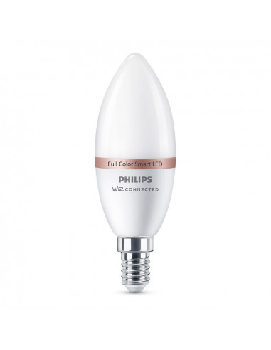 Bougie led ampoule e14 4.9w 2.700k-6.500k 470lm wifi philips wiz