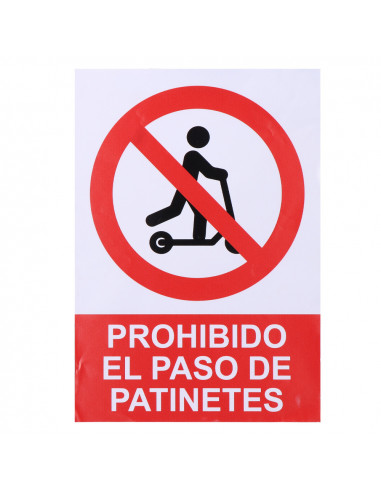 Panneau adhésif "prohibido acceder con patinete" 21x30cm normaluz