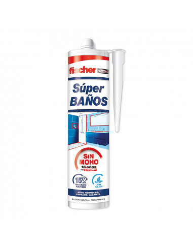 Super bains silicone blanc anti-moisissure sans odeur 280ml 563064 fischer