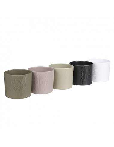 Pot ceramique era couleurs assorties ø13,5x12,5cm