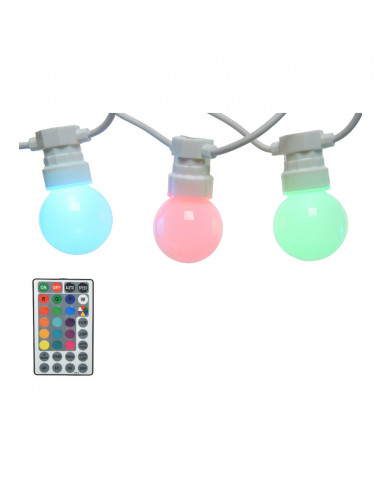 Garniture lumiere exterieur rgb 14,5m 20 leds ip44 lumineo