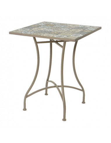 Table métal/mosaïque couleur: marron 58x58x72cm modèle bistro pour extérieur