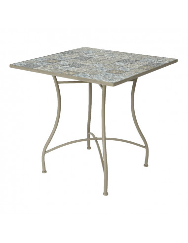 Table métal/mosaïque couleur: marron 78x78x77cm modèle bistro pour extérieur