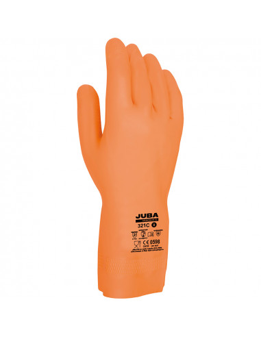 Gant de travail en latex / néoprène orange taille 7 juba