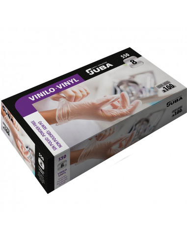 Boite 100 gants jetables vinyle sans poudre taille 9 juba