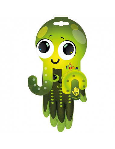 Gants de jardinage enfant nylon / latex robuste vert taille 8 ans juba