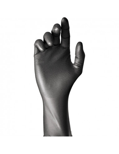 Boite 50 gants jetables en nitrile noir sans poudre taille 9 juba