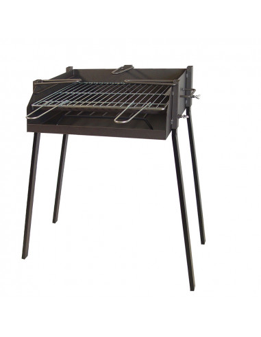 Barbecue carré avec support pour paella 50x40x75cm. imex el zorro