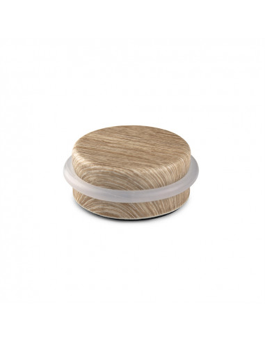 Adhésif plastique-métallique butée de porte décorée noyer américain ø4,6x1,8cm inofix