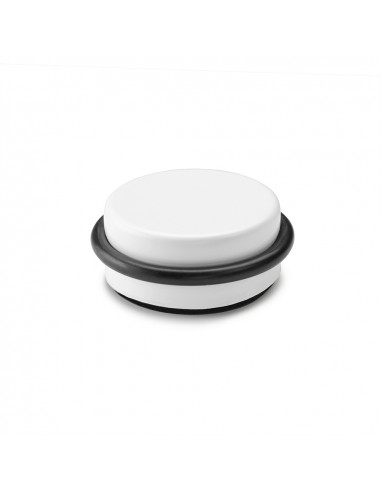 Adhésif plastique-métallique butée de porte décoré inofix ø4,6x1,8cm blanc