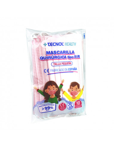 Sac masque chirurgical rose 10 unités pour enfants