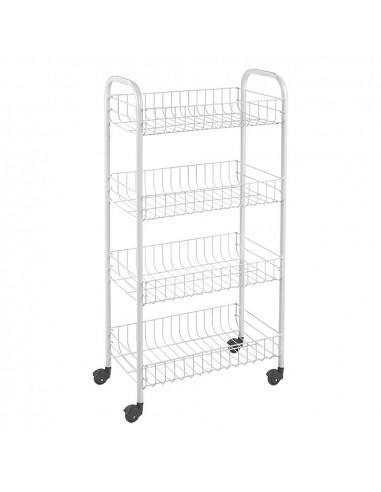 Chariot polyvalent 4 étagères 41x23x84cm metaltex