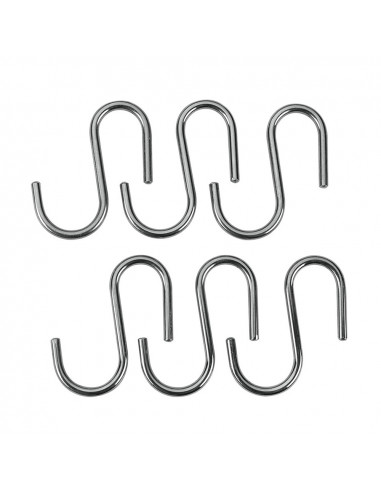 Set 6 crochets "s" 'lonardo' chrome 6,5cm metaltex