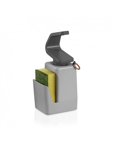 Distributeur de savon avec laveur 'soap-tex' 11x8x22cm metaltex