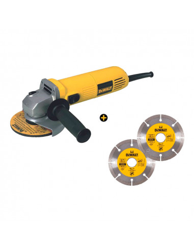 S.of. mini meuleuse 115mm 730w et 2 disques dwe4016d2-qs dewalt