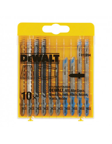 S.of. jeu de 10 lames de scie à bois et métal dt2294-qz dewalt