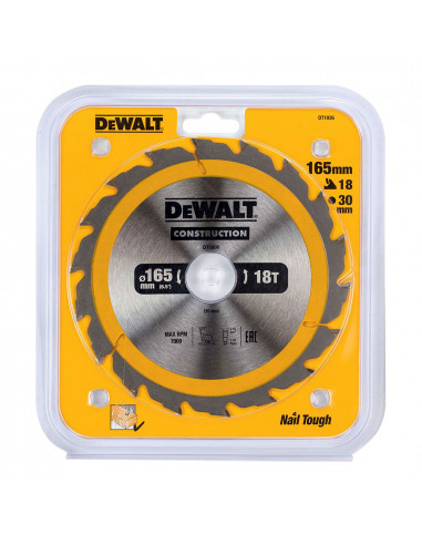 S.of. disque pour la construction 165x30mm 18t (ac) dt1936-qz dewalt