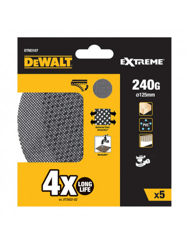 S.of. pack 5 grilles a poncer ø125mm grain: 240 pour ponceuses rotoorbitales dtm3107-qz dewalt