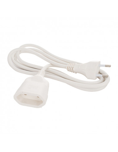 Rallonge électrique 2x1mm 2m blanche solera