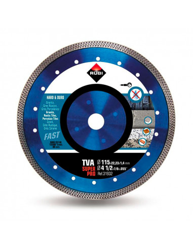Disque diamant tva ø115mm superpro 31932 rubi