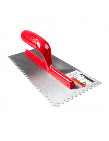 Peigne en acier 28cm. (6x6) manche en plastique ouvert 25903 rubi.