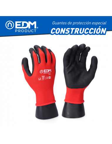 Gant de bâtiment polyester enduit de latex taille 7 edm