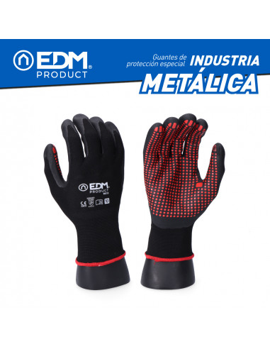 Gantindustrie metallurgique en nylon / lycra enduit de nitrile taille 7 edm