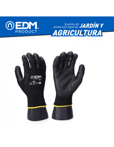 Gant de jardin et agriculture en polyester enduit de polyuréthane taille 7 edm