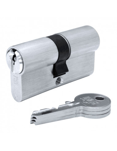Cylindre f5s3030n nickel 60mm (30+30mm) came longue 15mm. avec 3 clés serrette. ifam