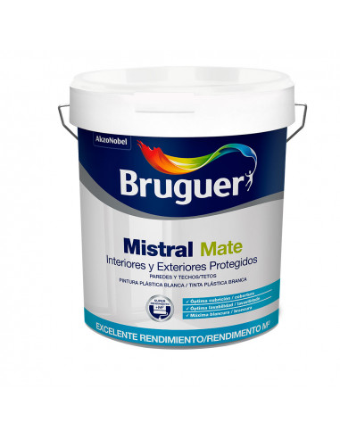 Mistral blanc mat peinture plastique 0,75l litres 5586676 bruguer