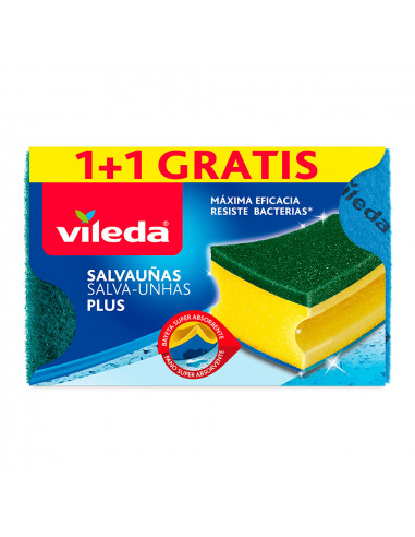 Nailsaver plus antibactérien 1+1 récureur 162590 vileda
