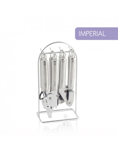 Set de 6 petits ustensiles + support inox 'imperial' 239731000 metaltex